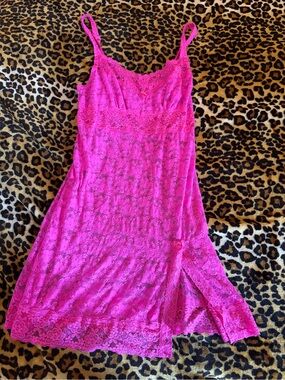 Rampage Hot Pink Lace Slip Dress - Women's Intimates